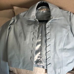 Powder Blue Soft Leather Jacket size 8